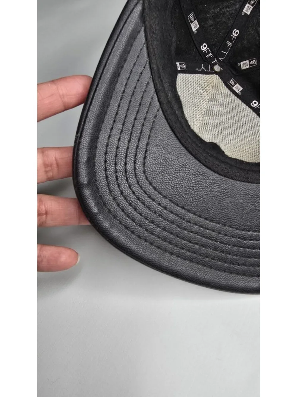Golden State Warriors Black Leather Snapback Hat By New Era 9Fifty One Size Fits